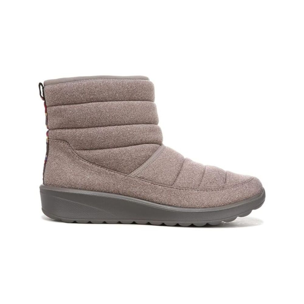 BZEES Womens Beige Odor Control Glacier Round Toe Wedge Booties 7.5 M